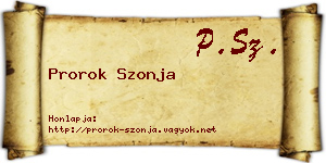 Prorok Szonja névjegykártya